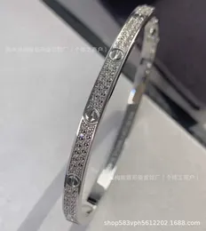 Original 1to1 C-arter Pulseira Ouro CNC V Alta Versão Homem Tian Xing Dupla Fileira Diamante Edição Estreita Feminino Rosa Não FadingRQYY