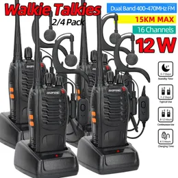 Walkie Talkie 2PCS Baofeng BF-888S UHF 400-470MHz 888S 100km² 장수 햄 라디오 트랜시버 헌팅을위한 USB