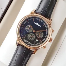 Top Mens completamente funzionale in vera pelle cronografo di alta qualità movimento al quarzo sportivo uomo orologi montre de luxe orologio d224C