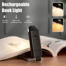 Mini lampada da libro a LED USB ricaricabile da lettura Protezione per gli occhi Lampada da lettura portatile con clip notturna Lampada da lettura segnalibro 240119