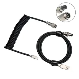 Computer Cables Type C USB Cable Mechanical Keyboard Coiled Wire Gaming Aviator Spring Desktop Aviation Connector