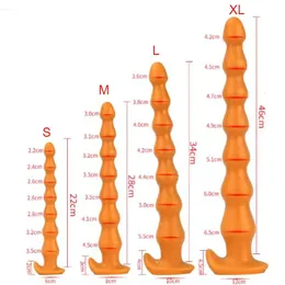 Longo Anal Plug Dildo Pull Bead Buttplug Sex Toys Para Mulheres / Homens Masturbadores Silicone Anal Toys Real Butt Plug Anus Plus Sex Shop 240129