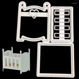 Baking Moulds Fondant Embosser Baby Crib Cookie Cutters Biscuit Molds Icing Embossing Decorating Cutter Cake Tools