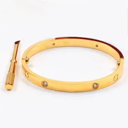 2022 Top Qualität Titan Stahl Armbänder Silber Rose Gold Armreifen Für Frauen Männer Armband Mit Box2797