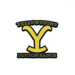 Spille della serie TV americana di successo Yellowstone Dutton Ranch Spilla smaltata Lettera Y Zaino con distintivi in metallo