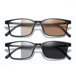 Óculos de sol vintage negócios óculos pochromic unisex hd proteção uv com diopters design de luxo óculos de leitura de visão distante