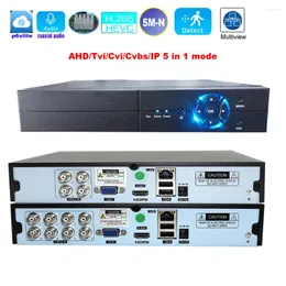 Video kaydedici 8 kanal 4ch 8ch 5MP-N 1080P DVR koaksiyel ses P2P Hybrid 5 AHD TVI CVI CVBS IP Güvenlik Kamerası için 1 H.265