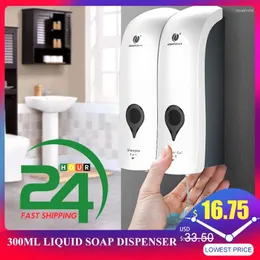 Liquid Soap Dispenser 300ml Kitchen Pump Wall Mounted Bathroom Shower Sanitizer Hand Touch