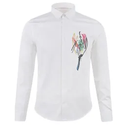 Neue Männer Casual Shirt Slim Fit Graffiti Gedruckt Hemd Hohe Qualität Camisa Masculina Chemise Homme Mode Hemd M L XL 2XL 3XL