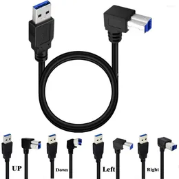 Computer Cables 90 Degree Super Speed USB 3.0 USB-A Male To USB-B Type B Replacement Data Printer Dock External Hard Drive Scanner 5Gbps