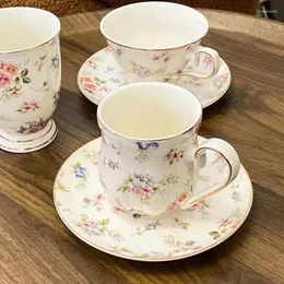 Muggar vintage engelska trasig blomma keramisk kaffekoppuppsättning eftermiddag kamellia te mugg phnom penh ljus lyxkök