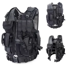 Uppgradera 1000D -kryptering Double Mesh Dålig Tactical Molle Airsoft Vest Justerbar jakt CS Combat Paintball Military Gear 240125