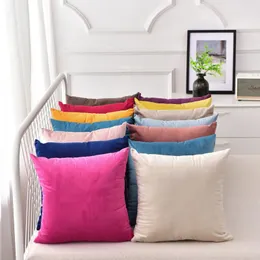 Travesseiro cor sólida capa de veludo capa de doces para sofá carro casa decoração decorativa 50 55 60