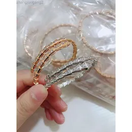 Designer Bvlgary Jóias Alta Versão Baojia Spirit Snake Bracelet Womens New Full Diamond Snake Bone Pulseira 18k Rose Gold Pequeno Homem Cintura Snake Bracelet