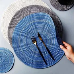 Masa Paspasları Yemek için Placemat 1 PC Isıya Dayanıklı Placemats Leke Dirençli Anti-Sıvuk Yıkanabilir Dokunabilen Pamuk İplik Ramie Takım Matları