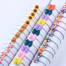 Hair Accessories 20Pcs/Lot Fashion Bowknot Sunflower Elastic Rope Girls Cute Ponytail Holder Bow Hairband Children Scrunchies