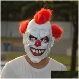 Máscaras de festa Máscara de palhaço Halloween Horror Costume Props Spooky Sorrindo Cosplay Heaear Terror Escape Drup X0803 Drop Delivery Home Gard Dhjsm