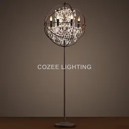 Floor Lamps Vintage Crystal Lamp Standing Lighting LED Orb Cristal Light Indoor Home Restaurant Living And Dining Room257t