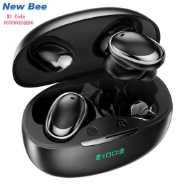 Bee CT02ワイヤレスイヤホンLEDディスプレイイヤホン付きBluetoothヘッドセットハンズフリーヘッドフォンデュアルマイク