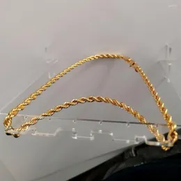 Anhänger-Halsketten, echtes 24-Karat-Gelbgold, GF-Diamantschliff, solider XP-Schmuck, ausgefallenes Originalbild, dicke 6-mm-Seilkette für Herren257T