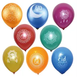 50pcs eid mubarak balloons幸せなイードカップケーキトッパーイスラム新年飾りハッジマブロアキャンディボックスラマダンカリーム装飾y2269q