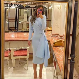 Sukienki imprezowe ightree niebo niebieskie elegancka sukienka na studniówkę satynową o szyję długie rękawy syrena wieczór vestido de noche abendkleider Dubai 2024