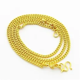 Chains Whole 24K Gold Filled 2mm Link Chain Necklace For Pendant Fashion High Quality Yellow Color Women Jewelry Accessories299P