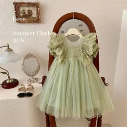 Vestidos de menina meninas vestido de festa criança verão bonito elegante renda gaze crianças 1-8 anos roupas de aniversário