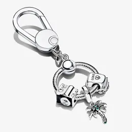 100 % 925 Sterling Silber Schlüsselringe Moments Kleine Tasche Charm Halter Geschenkset Passend für Original Europäische Charms Baumeln Anhänger Mode Wom250O