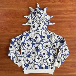 Cartoon Graphic Hoodie: Full Zip Sweatshirt for Men & Women