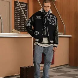 Embroidered Y2K Varsity Jacket Mens American Retro Baseball