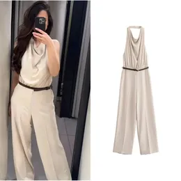Dowerme Tuta Intera Donna A Gamba Larga Con Coulice E Tasche - Maglia Morbida Girocollo, Maniche Lunghe, Taglie S-2XL, Colori Vari - 5