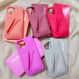 Rhode Style Lip Gloss Phone Case for iPhone 15 14 13 Pro Max 3D Makeup  Silicone Lipstick Balm Protective Cover