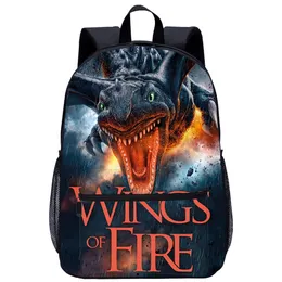 Kids School Backpack For Boys & Girls - Waterproof, Large Capacity Daypack With Fire Dragon Design (Age 6-12)