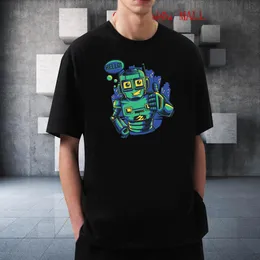 【REBRENNER】●期間限定セール●81 Robot T-Shirt DIY Logo Sport Robot Soft shirt with t shirt - Oversized