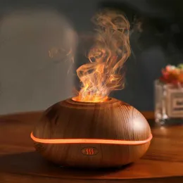 Diffusore Per Aromaterapia A Ultrasuoni A Forma Di Vulcano - Umidificatore 560ml Con 2 Modalità Spray E Telecomando, Luci LED Simil Fiamma Per Relax