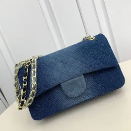 Blue Denim Designer Bags: Mini Shoulder Bag, Chain Crossbody