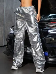 gypsohila sheer cargo pants silver 新品 XPT224] Silver Foil Printed Cargo Pants – Vibrant miu