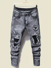 【SATIIIZ】Rayfen Damage Denim Pants DHgate.com:Elastic Waist Denim Pants - Slim Fit Spotted