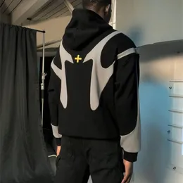 Y2K Retro Patchwork Zipper comfort hoodie for Men - Super