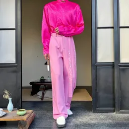 Chinese Style Embroidered Strappy Straight Leg baggy pants Chinese Style Embroidered Strappy Straight Leg baggy pants