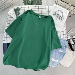 MONNURO Plus Size Women's Casual V-Neck T-Shirt With Pocket - Short Sleeve, Dark Green, Size 1X