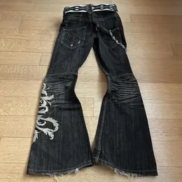 DHgate.com:Y2K Flare Jeans: High Waist Embroidered Wide Leg