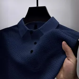 Premium Mesh Ice Silk Polo Shirt - Summer Comfort, Solid