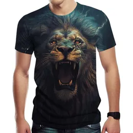 Lion T-Shirts for Men Roaring Lion Graphic Print Crew Neck Tee Cool  Animal Design Short Sleeve Top