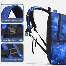 Kids School Backpack Boys Waterproof Cosmic Starry Sky Book Bag Primary  School Rucksack for Teens 2024