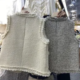 TWEED VEST 新品未使用タグ付き OHGA Autumn Women's Tweed vest womens puffer with Fragrant