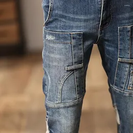 purestblue2059_Mページ Retro Blue Skinny Fit Street Jeans - Premium Stretch Denim