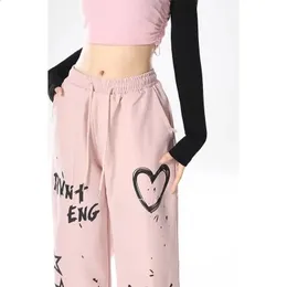 Womens Pink Pants Baggy Harajuku Pink Sweatpants Aesthetic