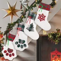 Calza di Natale, 50 cm, grande, personalizzata, con gnomi da caminetto, Babbo Natale, da appendere, con campana, lettera, ricamo, calze natalizie per vacanze in famiglia, decorazioni per feste di
